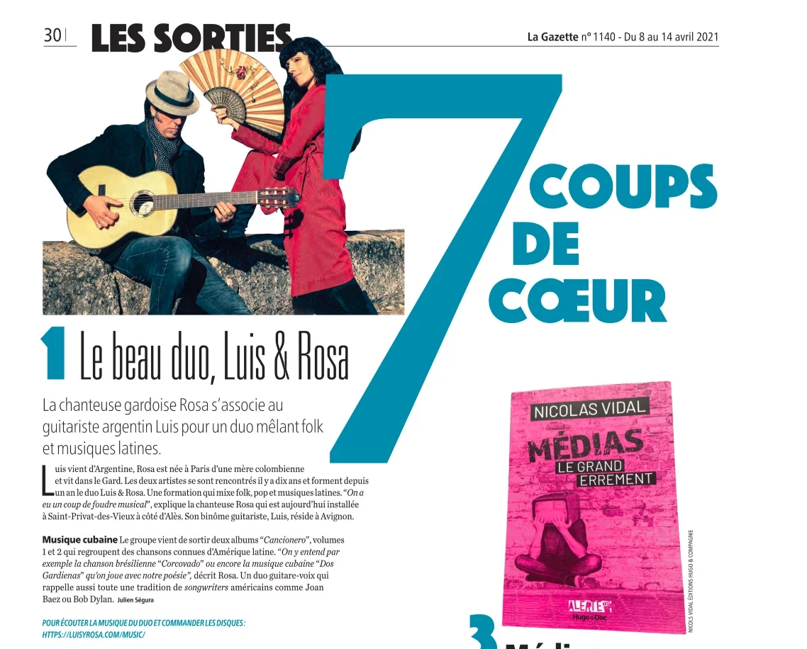 Luis&Rosa as favorite in the Nimes gazette